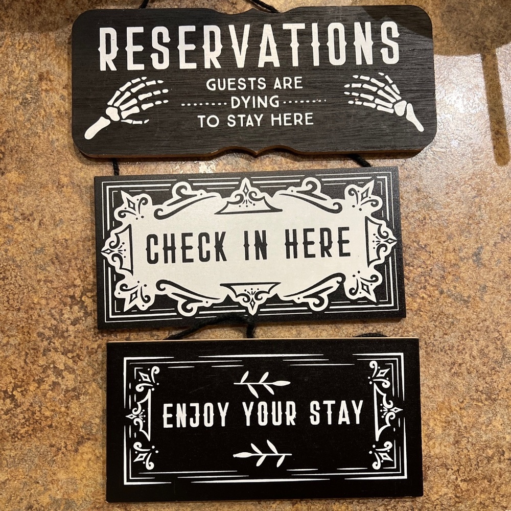 Target Bullseye Playground Halloween Haunted Hotel signs